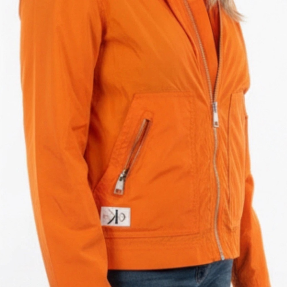 Orange Cropped Windbreaker Jacket Gorpcore Utility Hiking Techwear Small